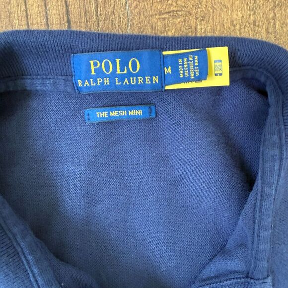 Ralph Lauren Sport The Mesh Mini Polo Dress Women Size Medium Navy Blue - Picture 3 of 6